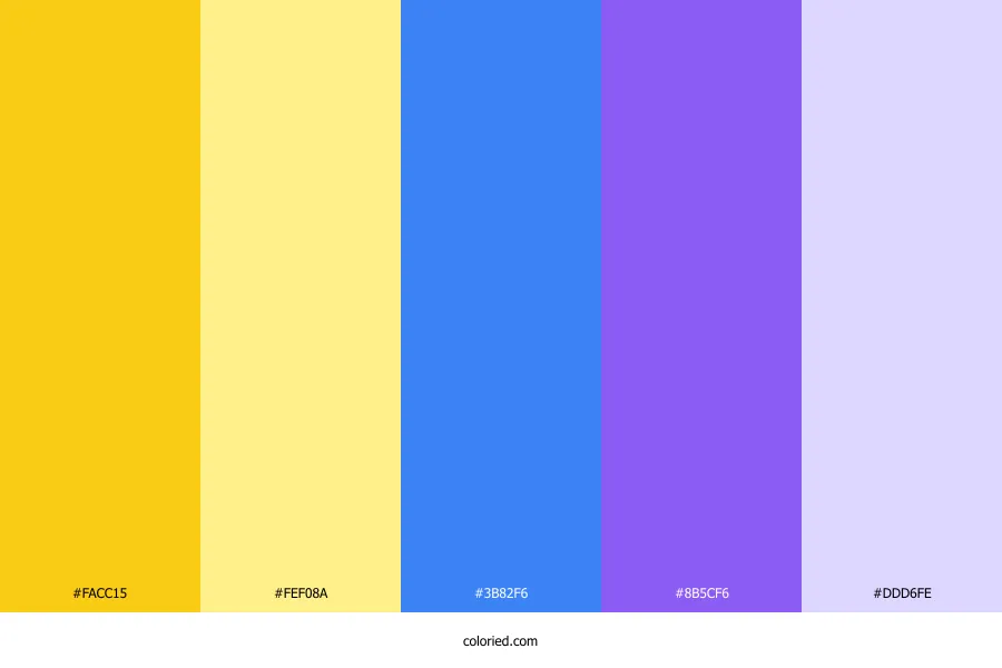 Yellow Blue Purple Color Palette