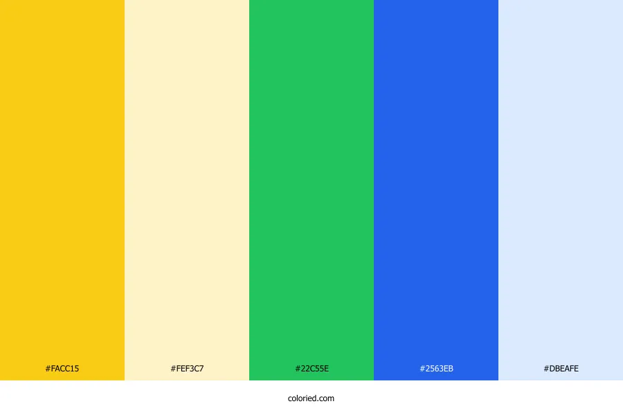 Yellow Green and Blue Color Palette