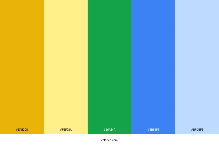 Yellow Green Blue Color Palette
