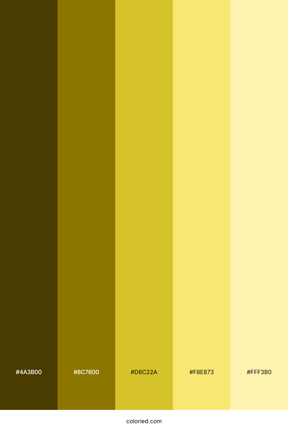 Yellow Monochrome Color Palette