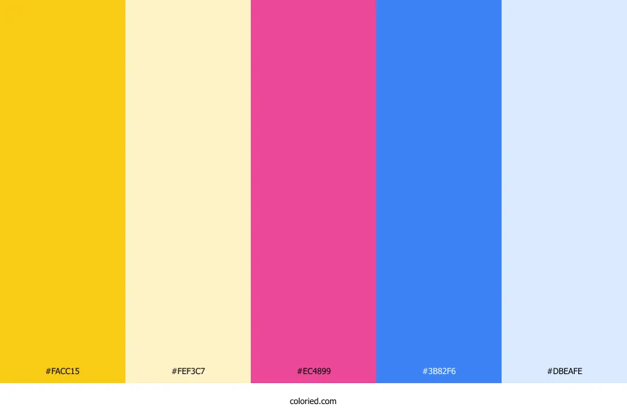 Yellow Pink Blue Color Palette