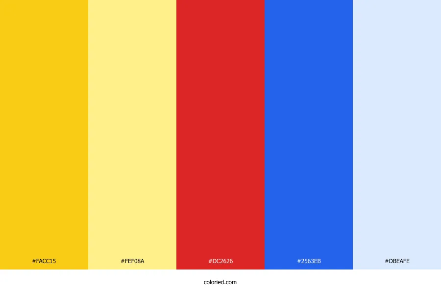 Yellow Red Blue Color Palette