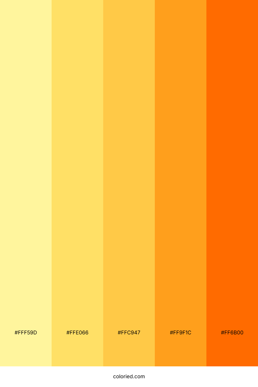 Yellow to Orange Color Palette