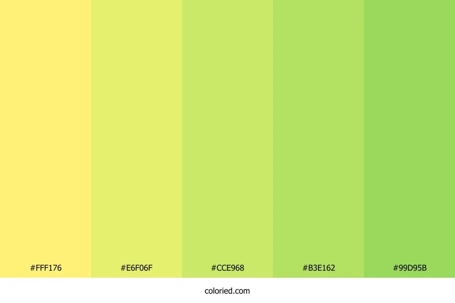 Yellow to Yellow Green Color Palette
